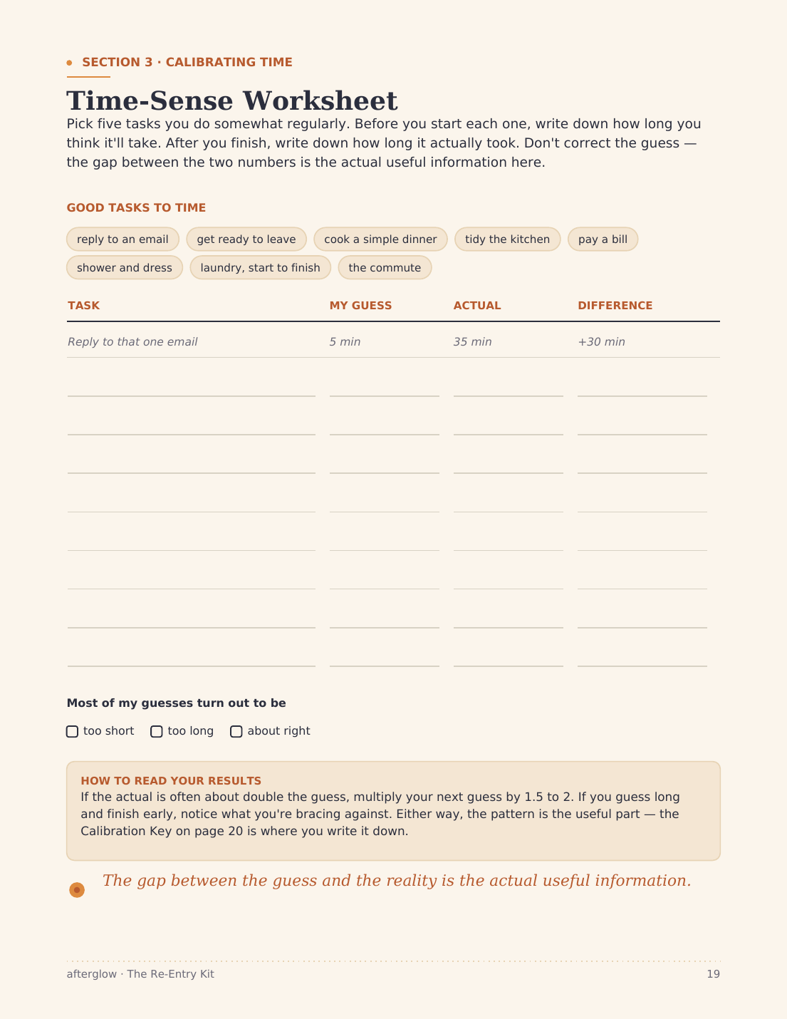 Time-Sense Worksheet