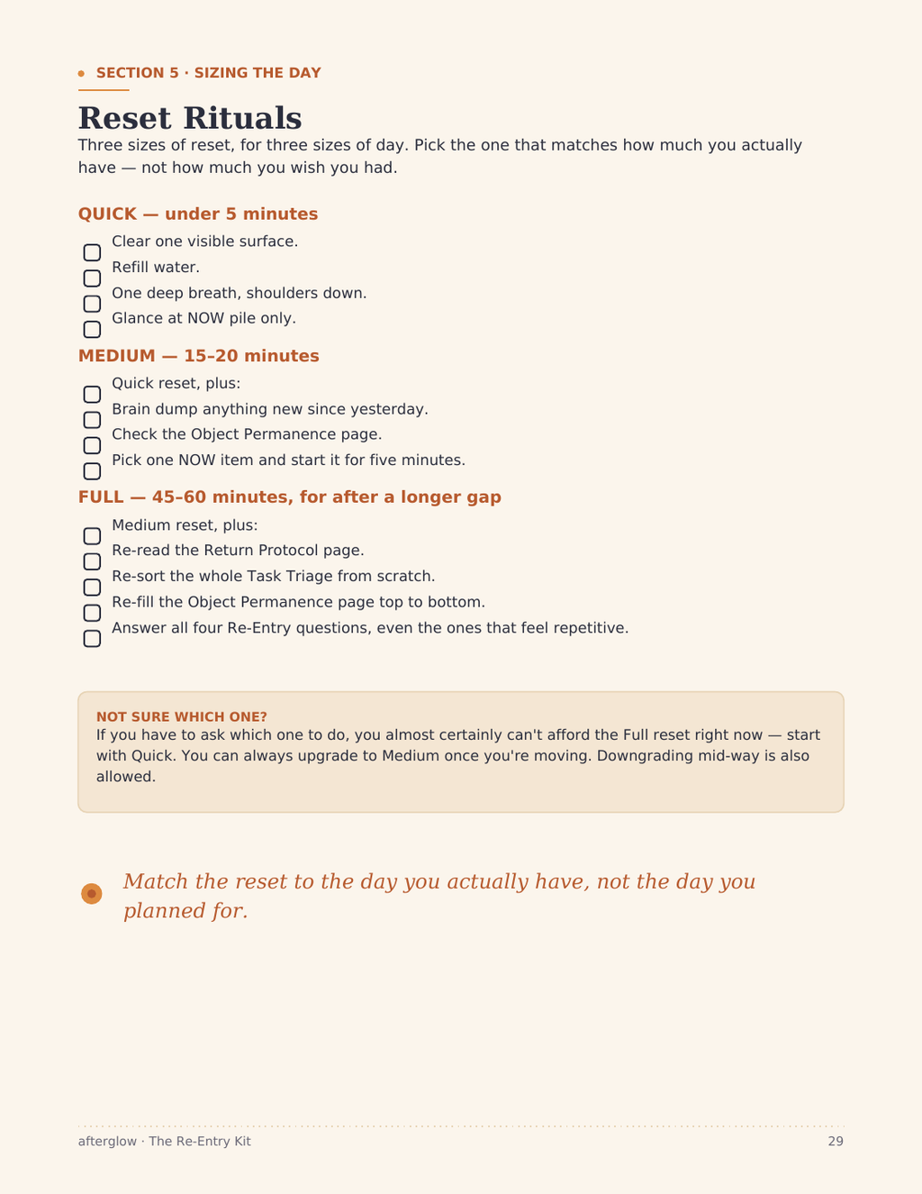 Reset Rituals