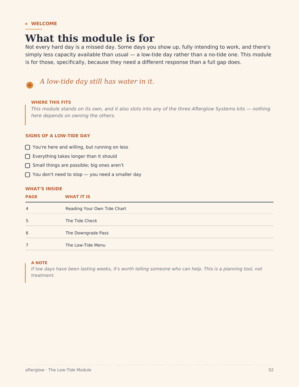 Welcome page
