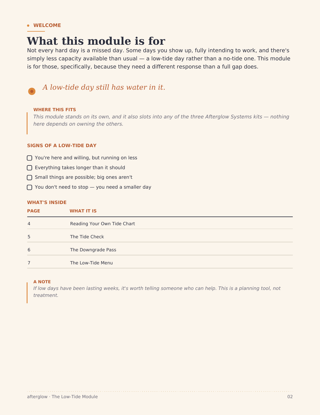 Welcome page