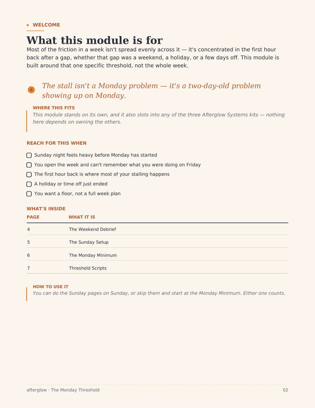 Welcome page