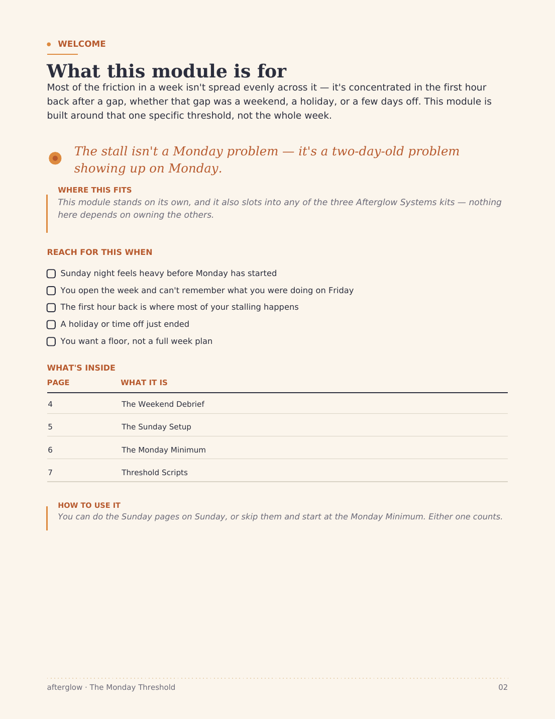 Welcome page