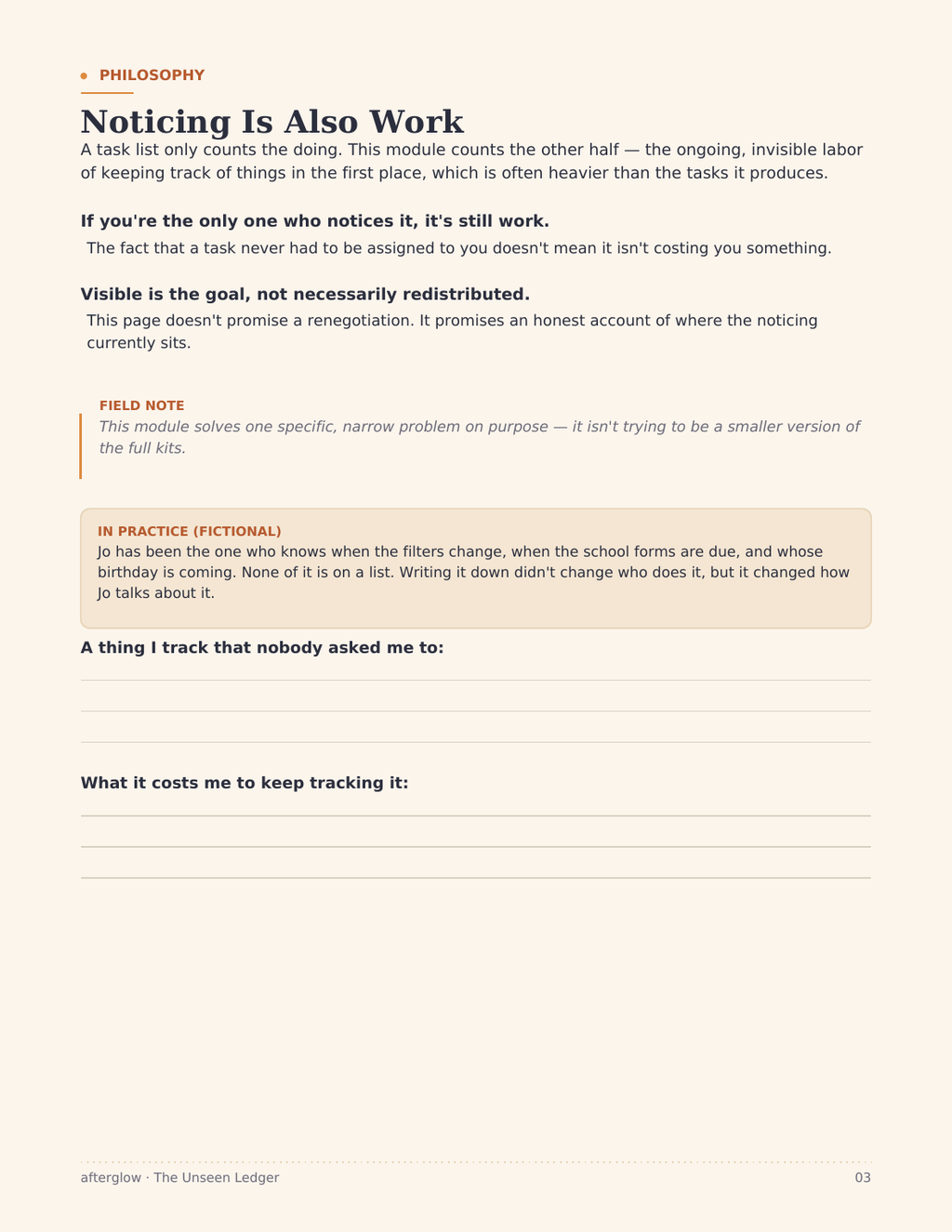 Noticing page