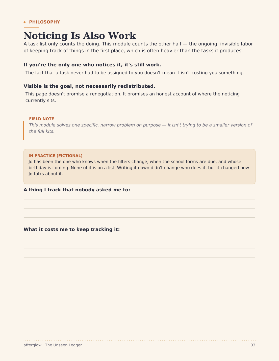 Noticing page